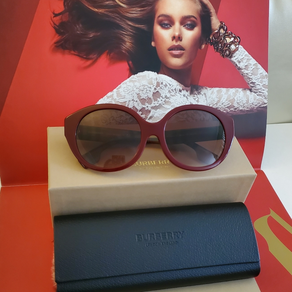 Burberry Brown Gradient Round Ladies Sunglasses